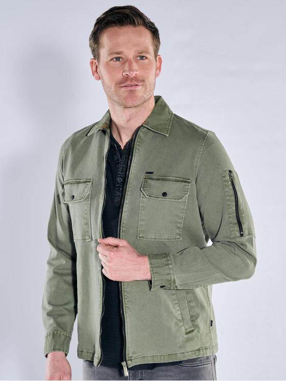 engbers Herren Overshirt aus kernigem Twill Khaki 40043
