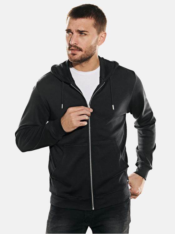 emilio adani Herren Sweatjacke Kapuze Schwarz 31801