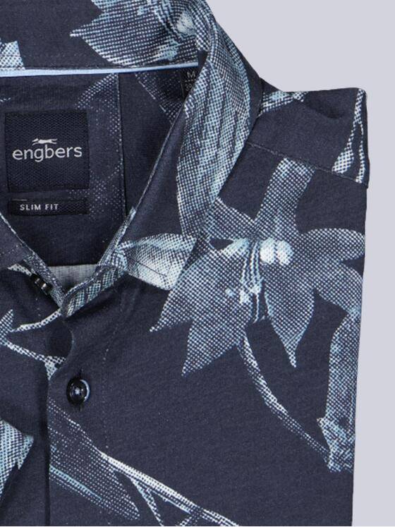 engbers Herren Kurzarm-Hemd gemustert Marineblau 39243