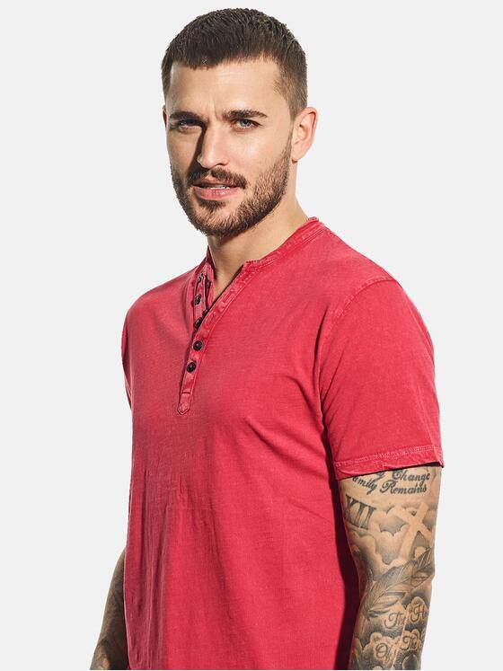 emilio adani Herren Henley Shirt Rot 31124