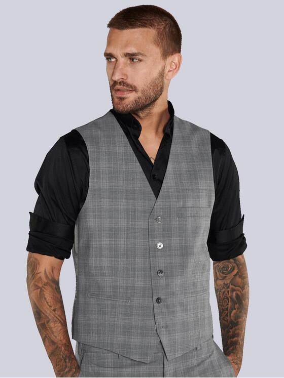 emilio adani Herren Sakko-Weste slim fit Grau 36387