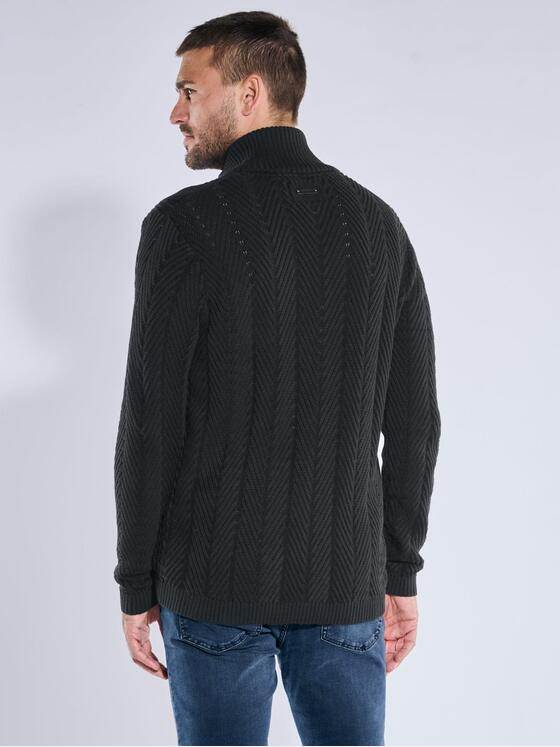 emilio adani Herren Cardigan strukturiert Schwarz 39556
