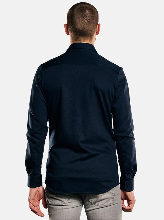emilio adani Herren Langarm-Hemd in Jersey-Qualität Blau 32884