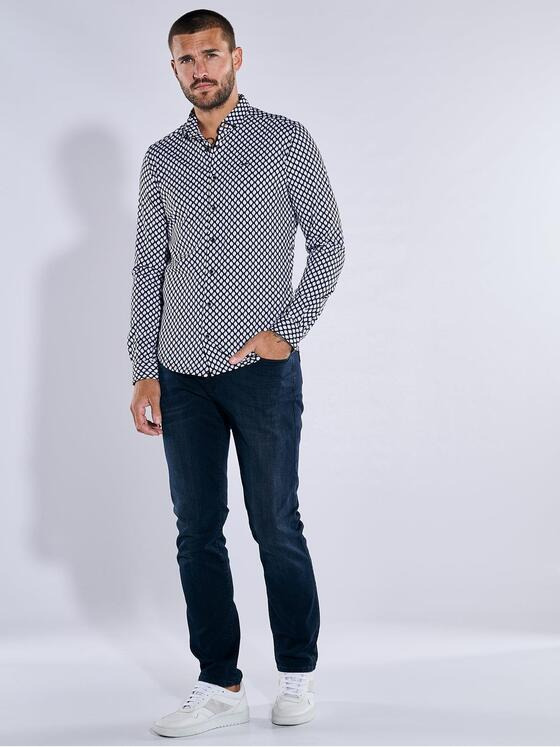 emilio adani Herren Langarm-Hemd slim fit Schwarz 37321