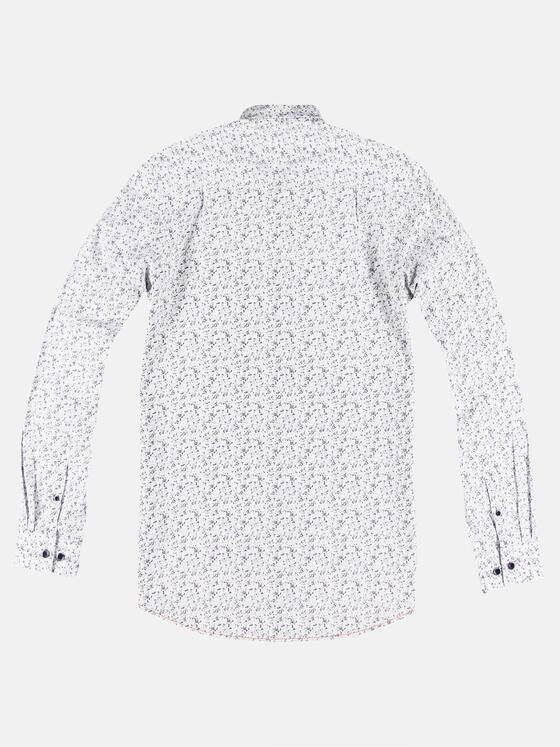 emilio adani Herren Modisches Langarmhemd mit All-Over Druckmusterung Blau 30084