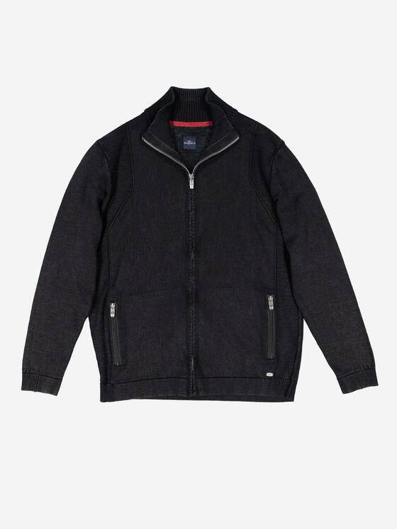 engbers Herren Cardigan mit Zipper Schwarz 37623