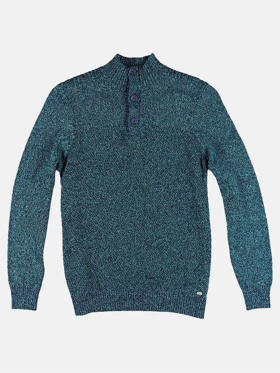 engbers Herren Troyer in moulinierter Optik. Petrolblau 30820