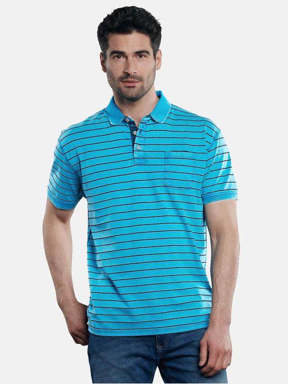engbers Herren Poloshirt gestreift Wasserblau 31653