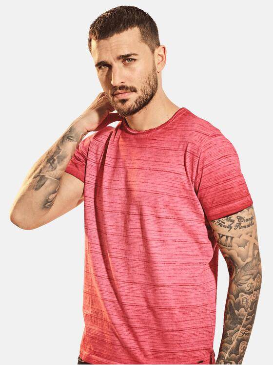 emilio adani Herren T-Shirt Rundhals strukturiert Rot 31522