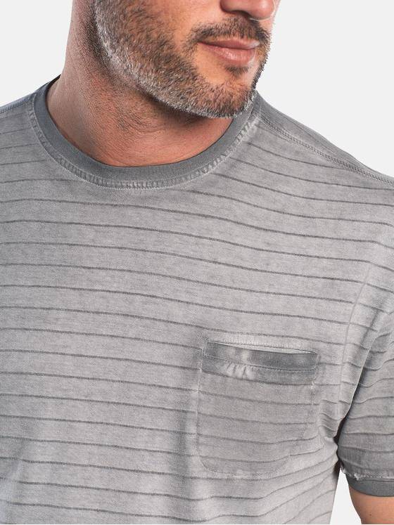 engbers Herren Rundhals T-Shirt mit Strukturstreifen Grau 29743