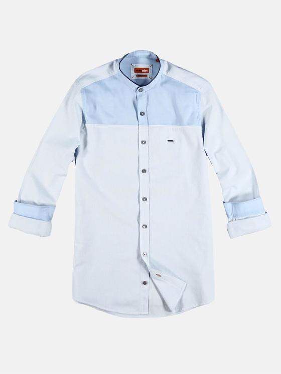emilio adani Herren leichtes Stehkragen Hemd Blau 29430