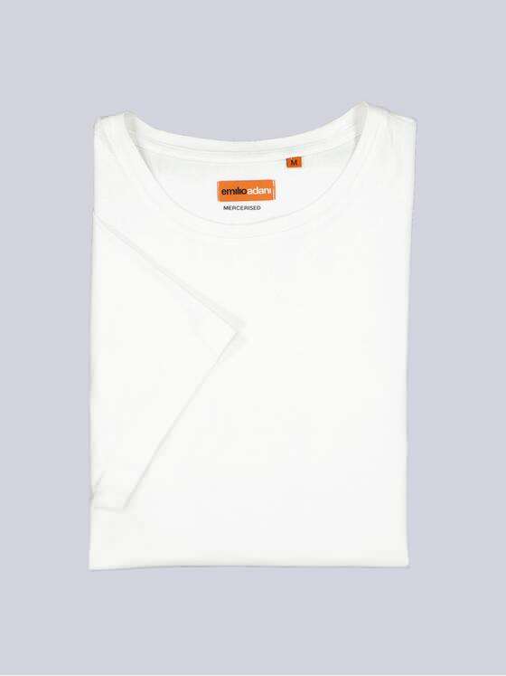 emilio adani Herren T-Shirt uni Weiß 37092