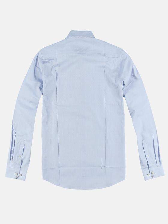 emilio adani Herren Modisches Langarmhemd mit dezenter Struktur Blau 31326