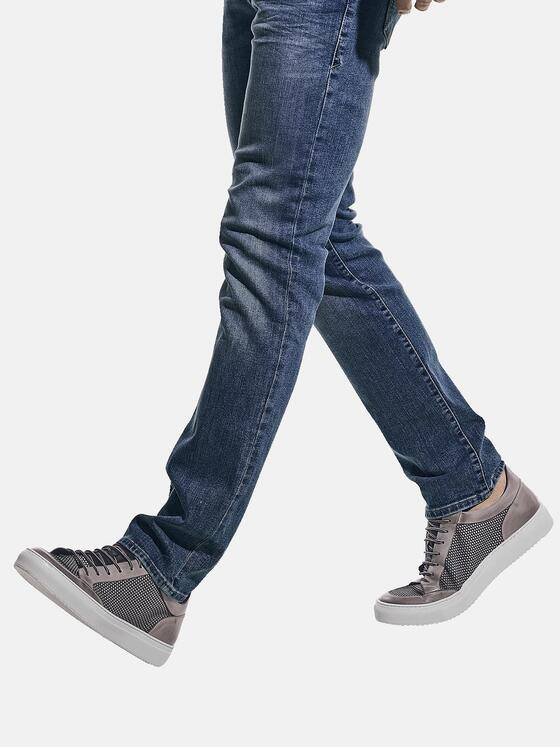 emilio adani Herren Sneaker im angesagten Materialmix Grau 31081