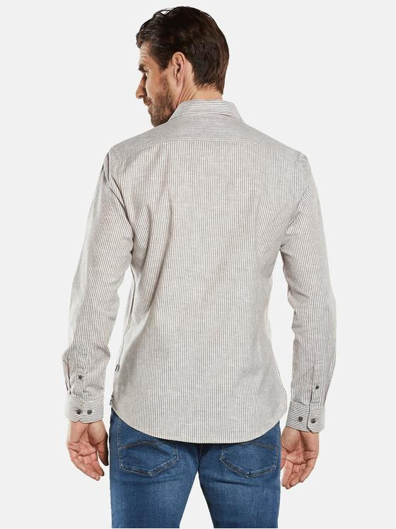 engbers Herren Langarm-Hemd gestreift Braun 34751