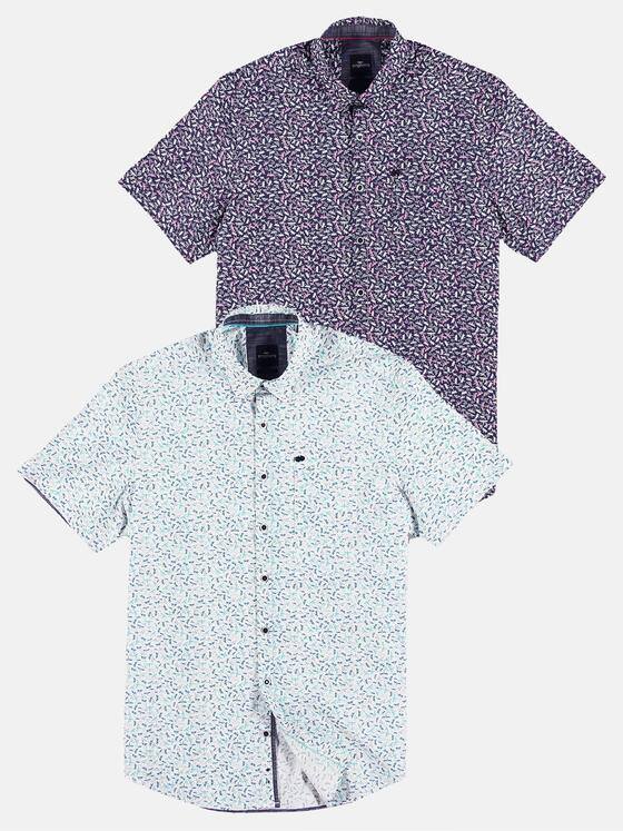 engbers Herren Modische Comfort-Stretch-Hemd mit Libellen-Print Saphirblau 29635