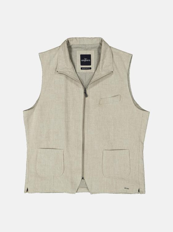 engbers Herren Sakko-Weste mit Zipper Beige 34499