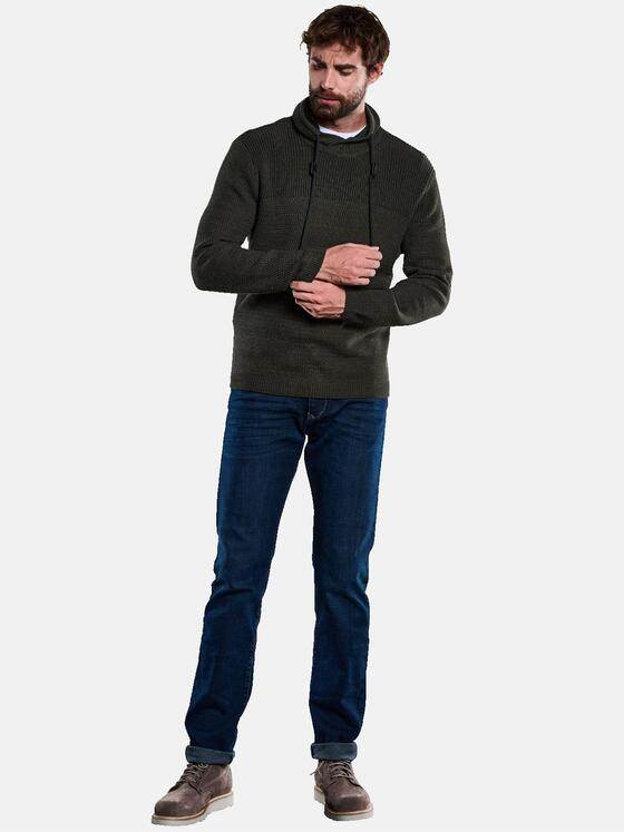 engbers Herren Pullover mit Schalkragen Oliv 34028