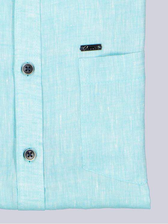 engbers Herren Kurzarm-Hemd aus Leinen Mint 38578