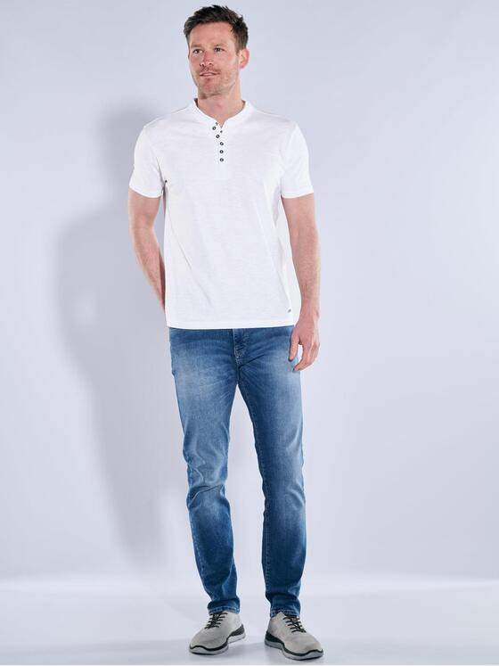 engbers Herren Henley-Shirt uni Reinweiss 38964