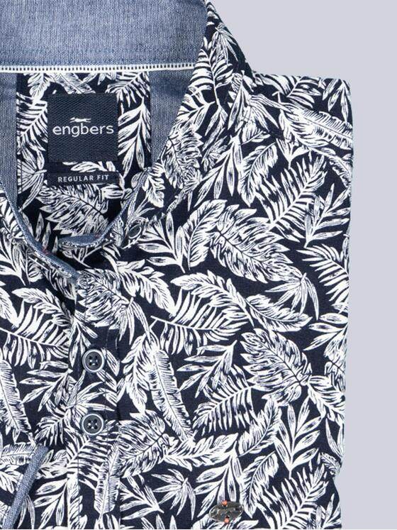 engbers Herren Kurzarm-Hemd gemustert Marineblau 38874