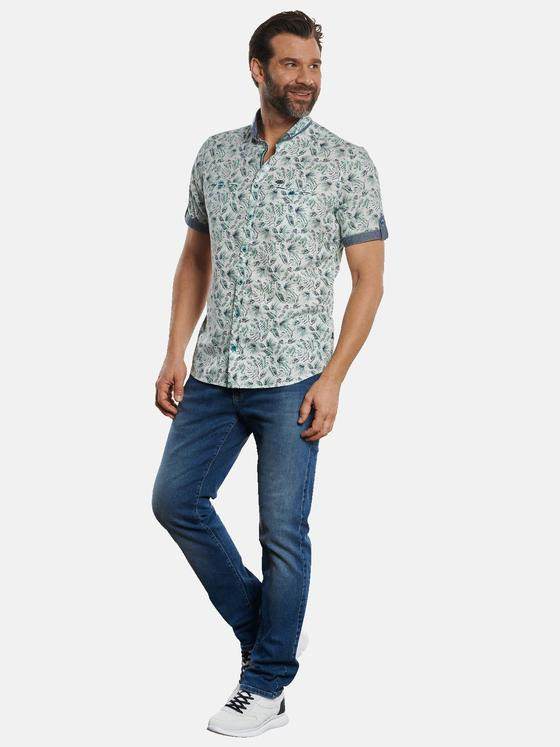 engbers Herren Kurzarm-Hemd mit Print Grün 32285