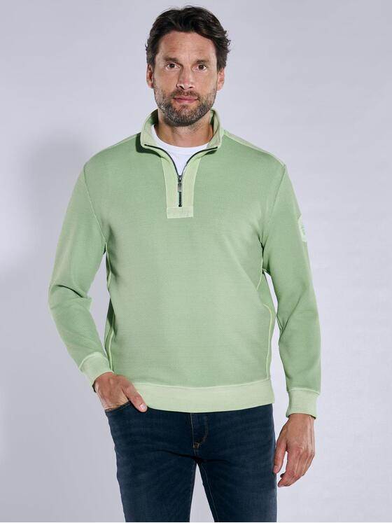 engbers Herren Sweatshirt mit Zipper Hellgruen 38133