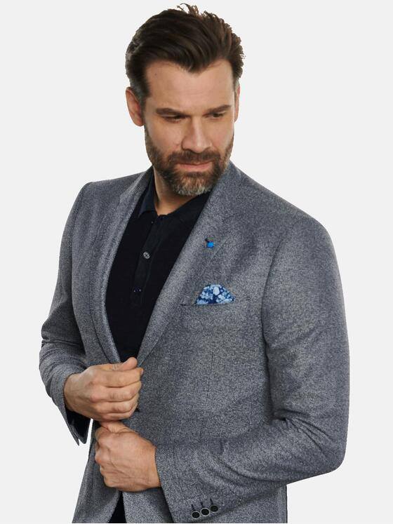 engbers Herren Freizeit-Sakko strukturiert Mittelblau 32600