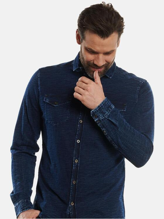 engbers Herren Hemd uni Blau 32816