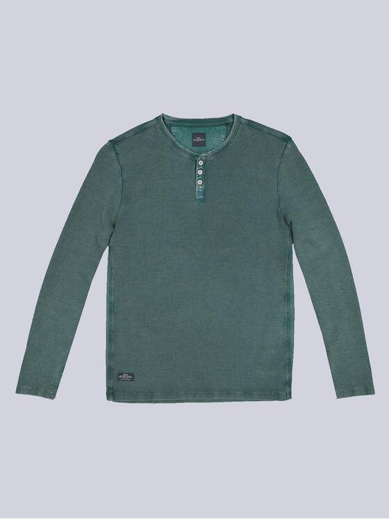 engbers Herren Henley-Shirt strukturiert Petrolblau 33436
