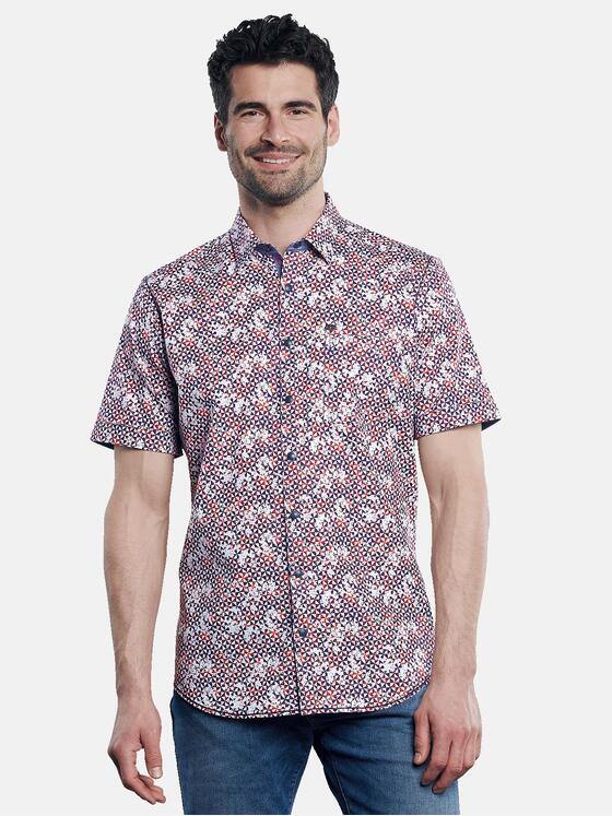 engbers Herren Kurzarm-Hemd gemustert Rot 31719