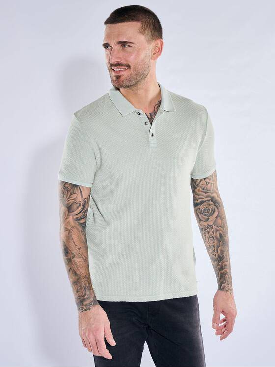 emilio adani Herren Poloshirt mit strukturierter Warenoberfläche Hellgruen 40125