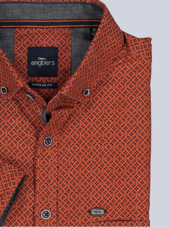 engbers Herren Kurzarm-Hemd gemustert Rostorange 39185