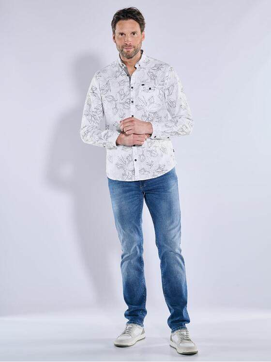 engbers Herren Langarm-Hemd gemustert Hellgruen 38487