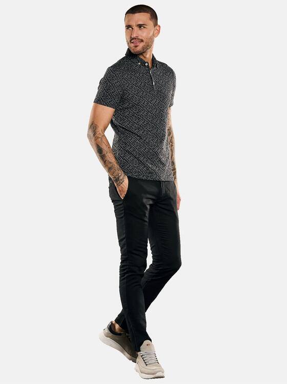 emilio adani Herren Polo-Shirt strukturiert Schwarz 33276