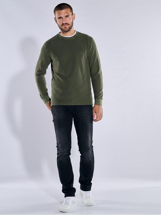 emilio adani Herren Langarm-Shirt strukturiert Grün 37290