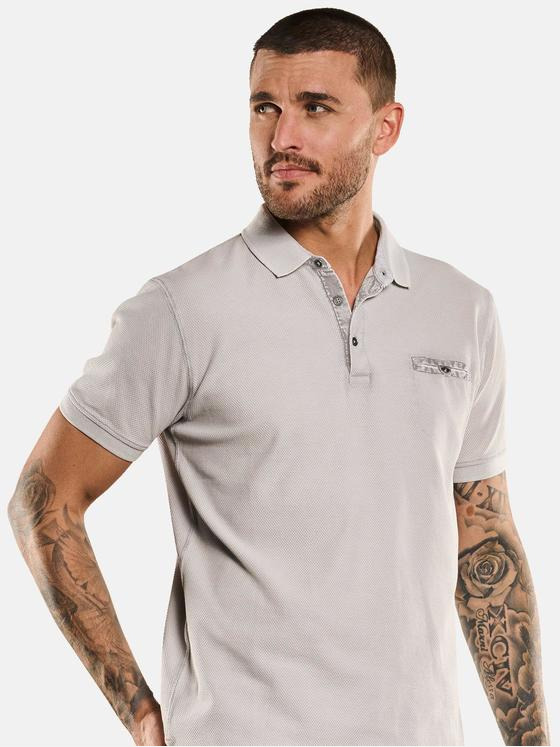 emilio adani Herren Polo-Shirt strukturiert Grau 33028