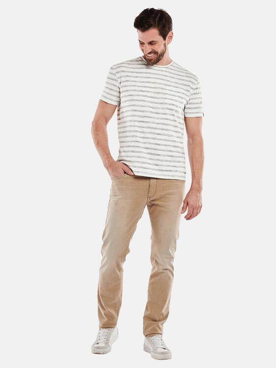 engbers Herren T-Shirt gestreift Beige 34538