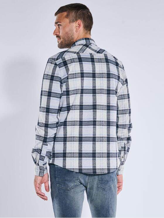 emilio adani Herren Langarm-Hemd kariert Mittelblau 39684