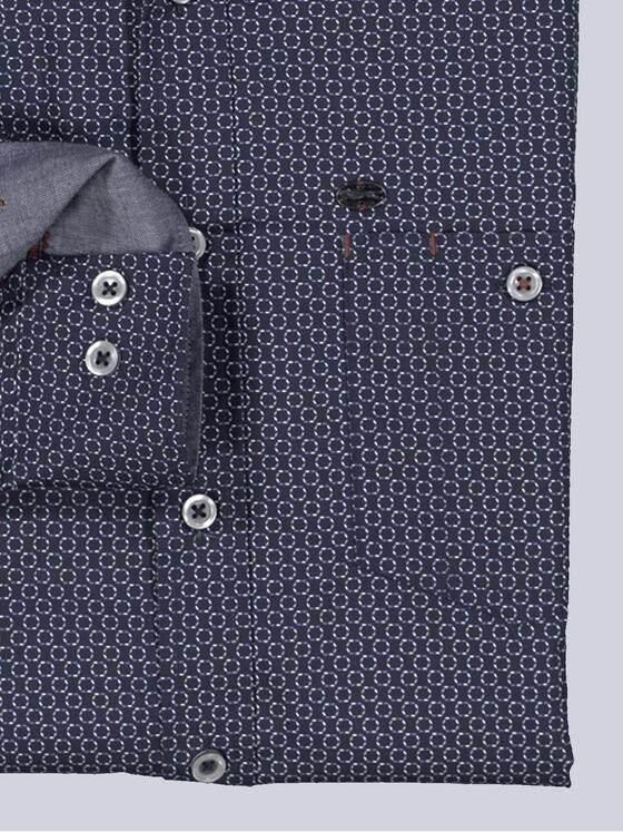 engbers Herren Langarm-Hemd gemustert Blau 36165