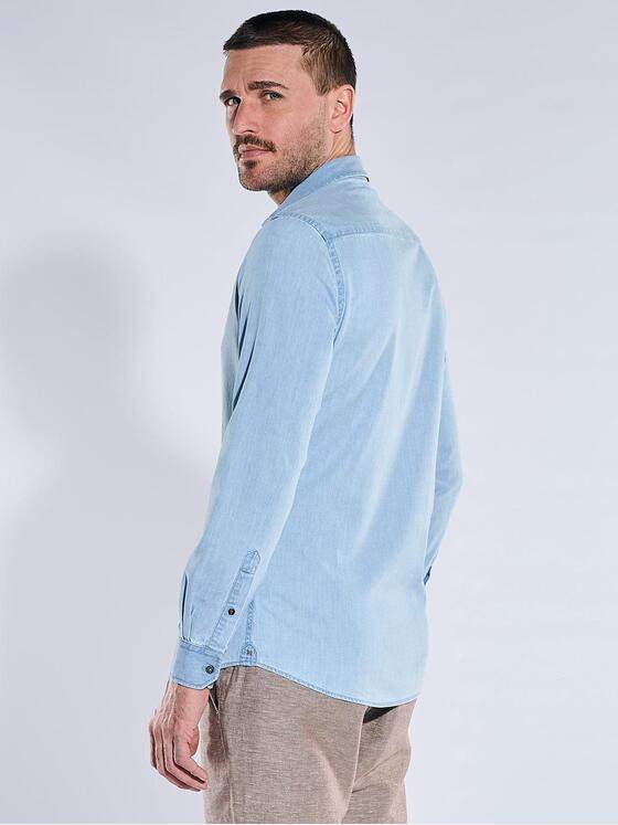 emilio adani Herren Hemd aus Soft-Denim Hellblau 40662