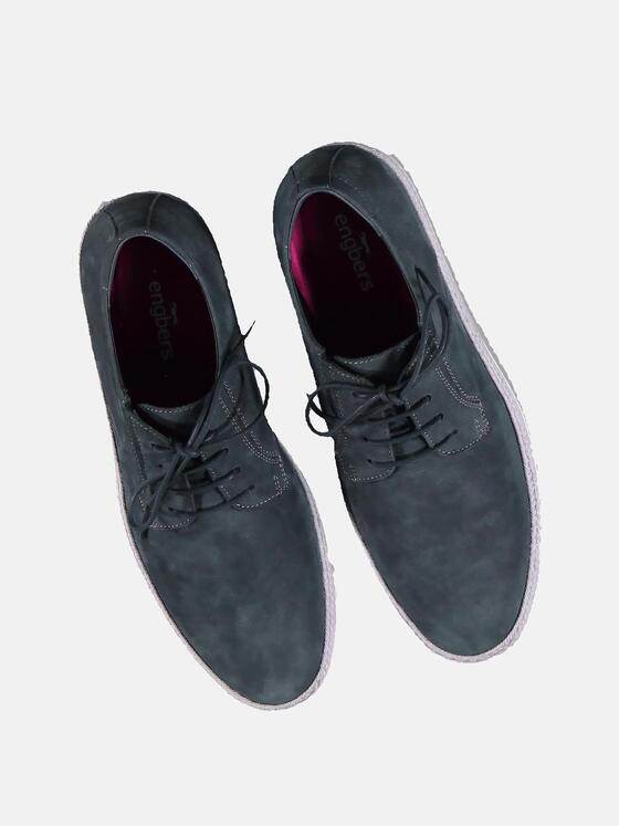 engbers Herren Schnürschuh mit extra softer Innensohle Saphirblau 31051