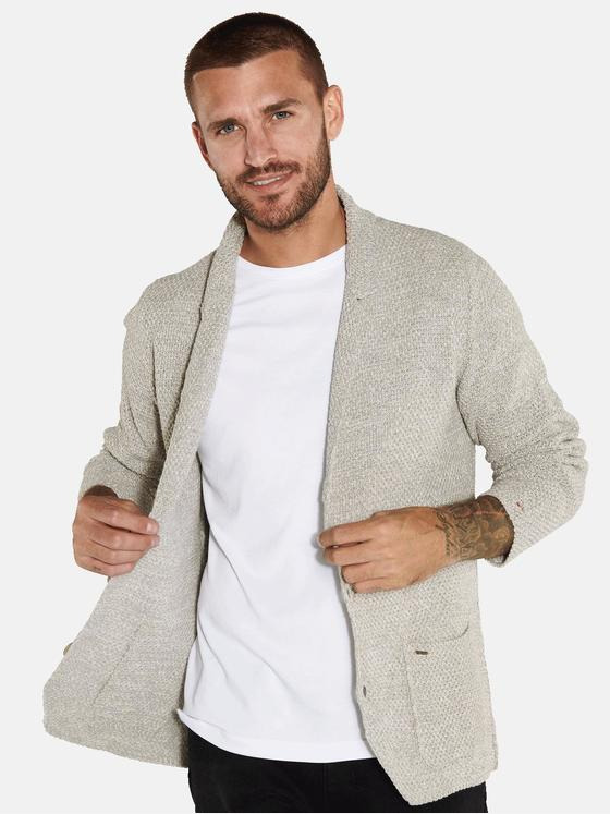 emilio adani Herren Strick-Sakko uni Beige 36141