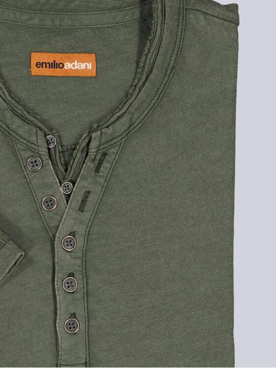 emilio adani Herren Henley-Shirt uni Grün 38960