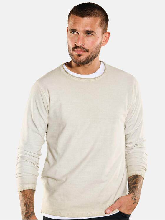 emilio adani Herren Pullover gestreift Beige 35286