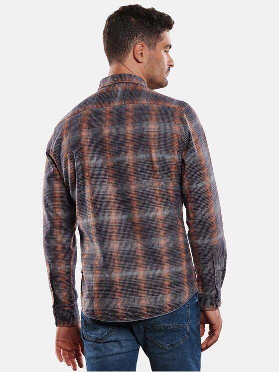 engbers Herren Langarm-Hemd kariert Dunkelorange 32268