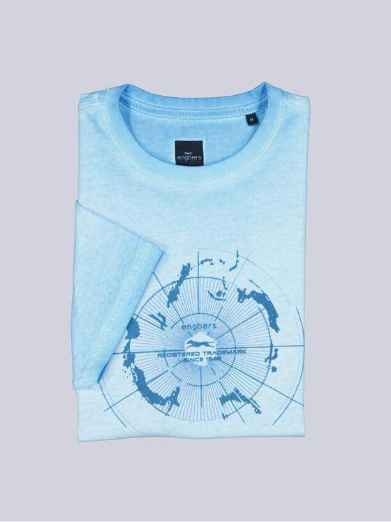 engbers Herren T-Shirt mit Print Hellblau 38872