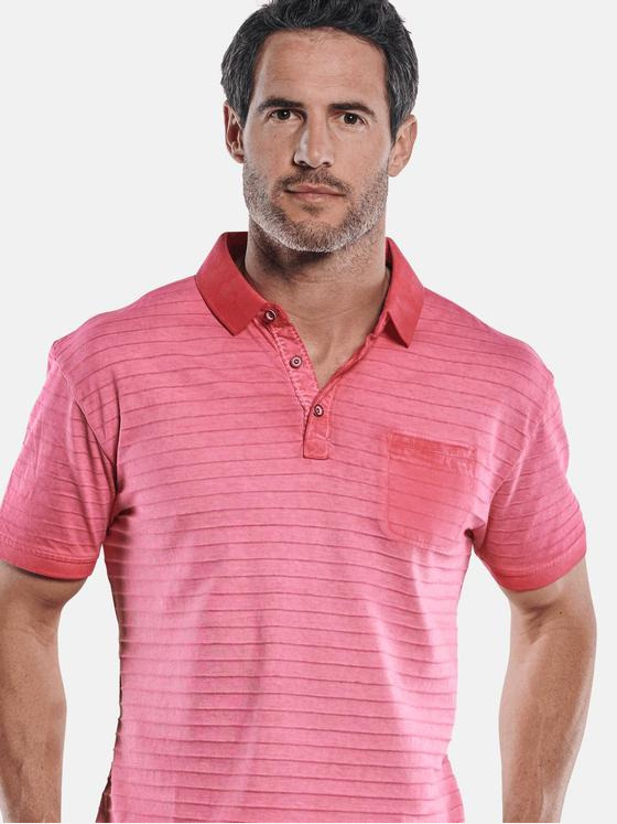 engbers Herren Poloshirt mit innovativen Strukturstreifen Lachsrot 29729