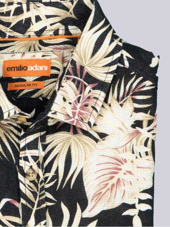 emilio adani Herren Kurzarm-Hemd gemustert Beige 38519