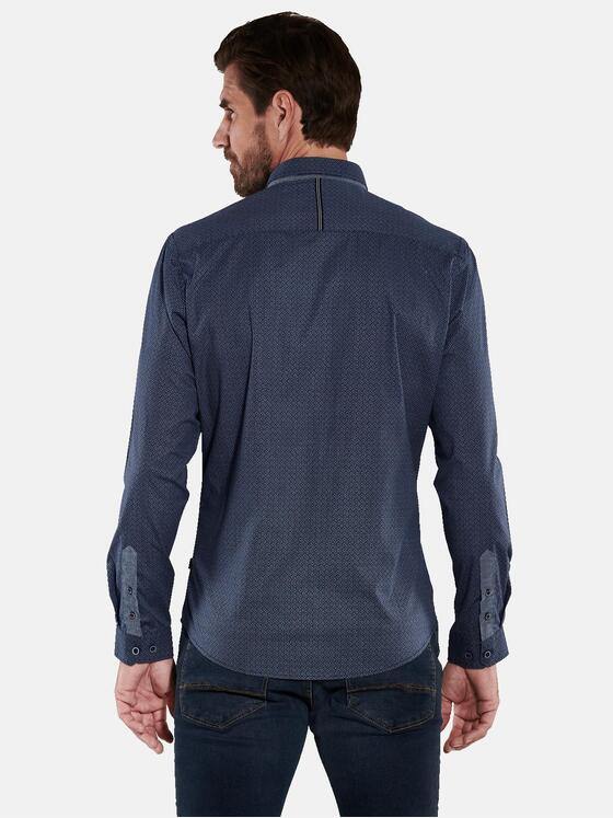 engbers Herren Langarm-Hemd gemustert Blau 36054